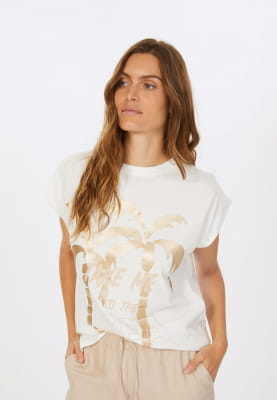 T-Shirt mit Palmenprint