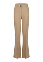 Cropped flared trousers in soft double fabric