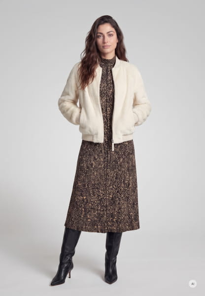 Blouson mit Rippstrickkragen