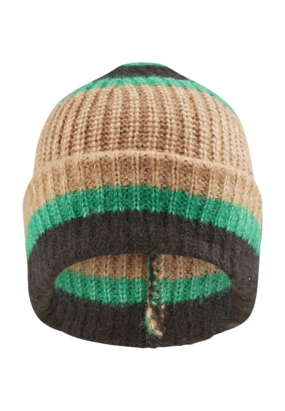 Knitted cap in striped look