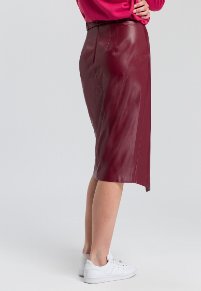Wrap skirt leather-look