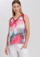 Chiffon top with watercolour all-over pattern