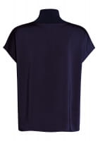 Satin top with knitted cuffs