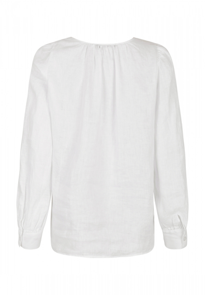 Leinenbluse mit Lochstickerei