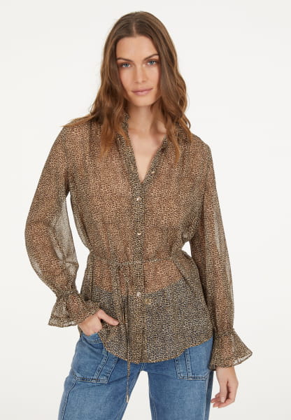 Bluse im Minimal Leo-Print