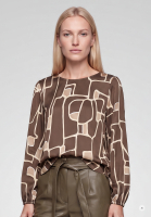 Round-neck blouse with graphic print