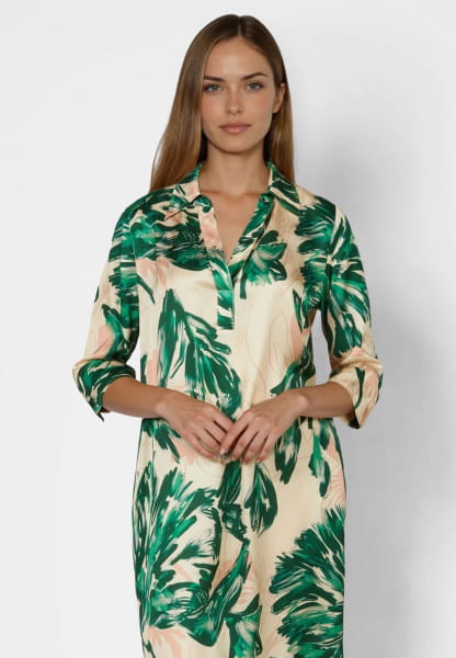 Green print dress