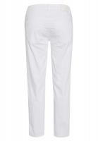 Cropped jeans made from lightweight white denim with destroyed elements