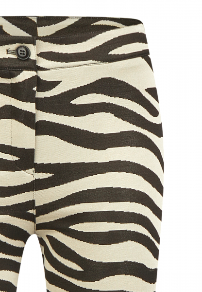 Flared Hose aus Animal-Jacquard