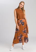 Wrap skirt with floral print