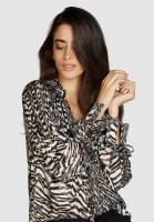 Blouse with graphic animal print