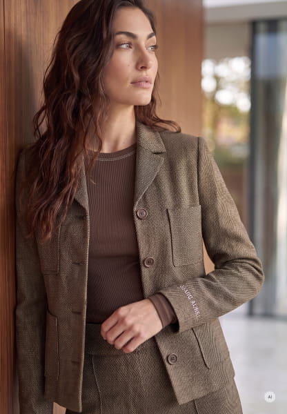 Blazer aus Multicolor-Jersey