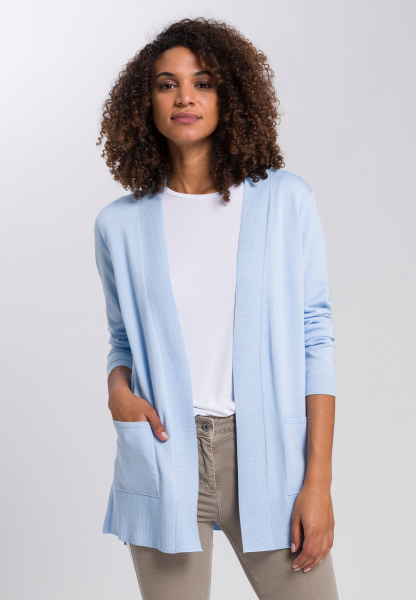 Cardigan with fashionable extended back