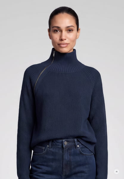 Sweater with side zipper