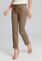 5-pocket jeans with sewn-on metal logo
