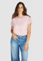 Blusenshirt mit dekorativer Strass-Stickerei