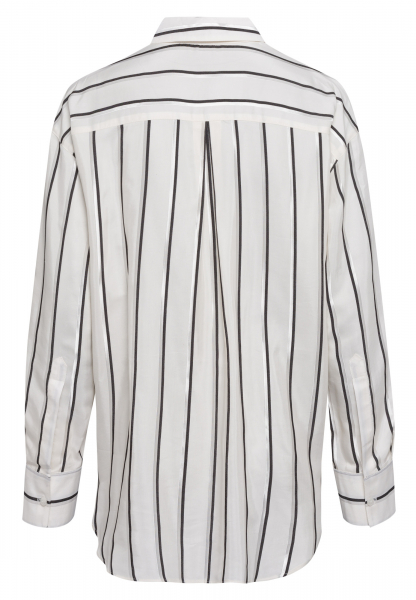 Oversized shirt from stripe jacquard
