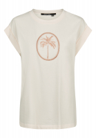 Shirt with shiny palm tree embroidery