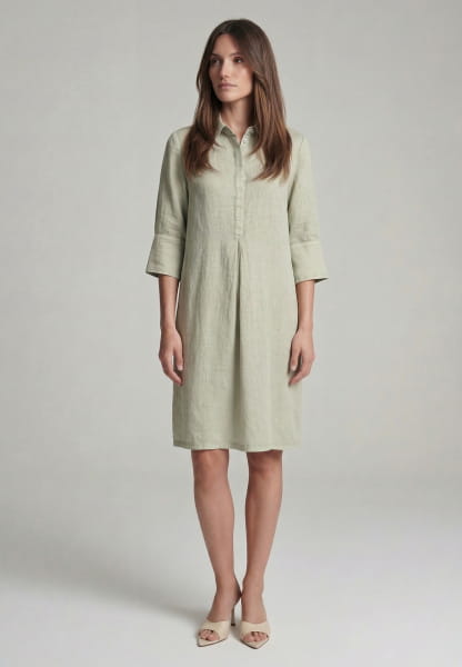 Leinenkleid mit Hemdkragen