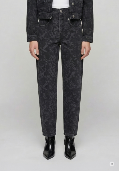 Barrel Fit Jeans mit Laserprint