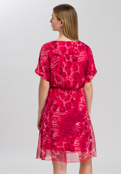 Chiffon dress with animal all-over print