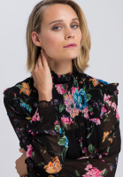 Slip-on blouse with floral pattern print