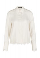 Satin blouse with lace appliqué