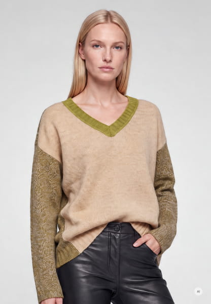 Pullover mit Farb-Patchwork