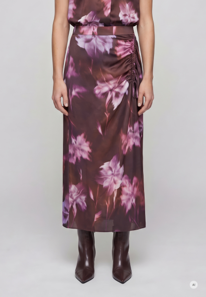 Floral-print skirt