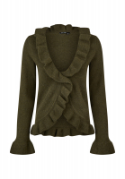 Strickjacke mit Rüschenkante