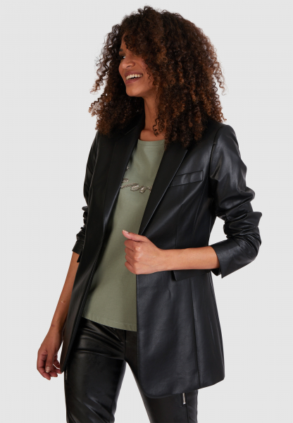 Tight blazer made from vegan leather