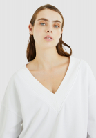 Long sweatshirt with V-neck