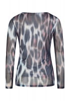 Mesh shirt with leopard print