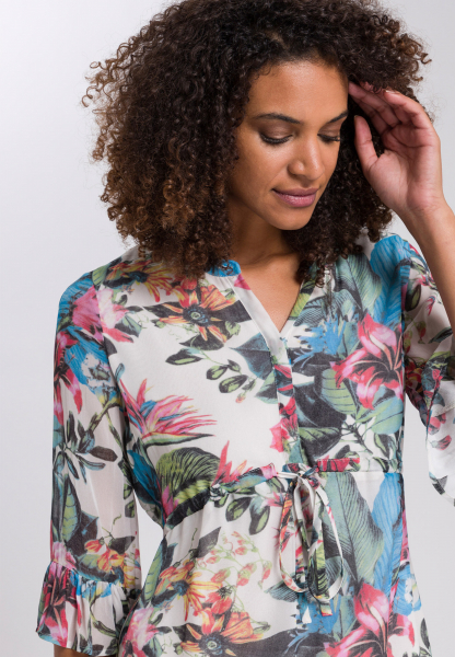 Slip-on blouse made from soft flowing viscose chiffon