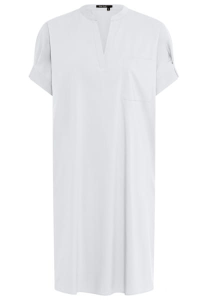 Poplin dress with V-neck