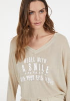 Lurex-Pullover mit Logo-Print