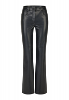 Faux leather flared pants