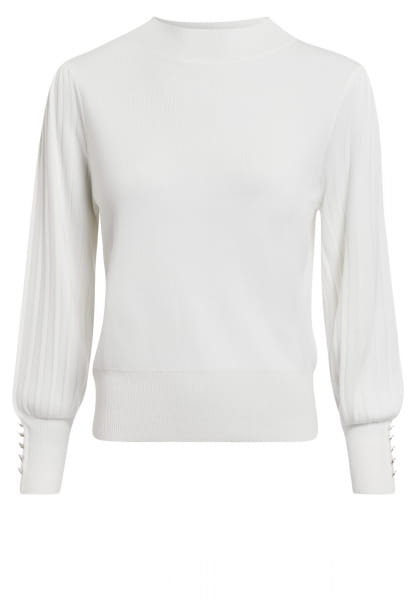 Sweater with pleated sleeves