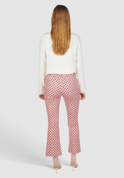 Jersey trousers with minimal print