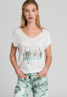 T-shirt with round font print