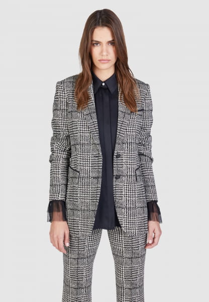 Blazer aus Stretch-Glencheck