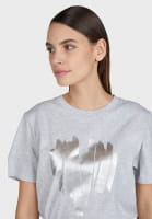 T-Shirt mit Metallic Herz Print