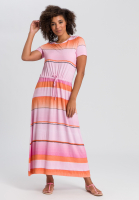 Jersey dress with colour-block stripes