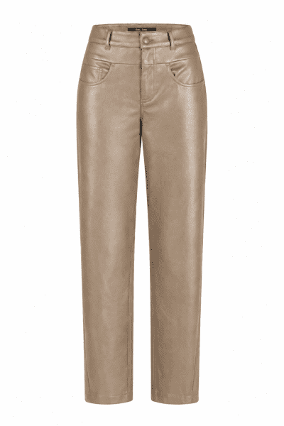 Barrel Fit Jeans aus weichem Faux Leather