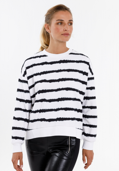 Sweatshirt in striped look with bati-effect
