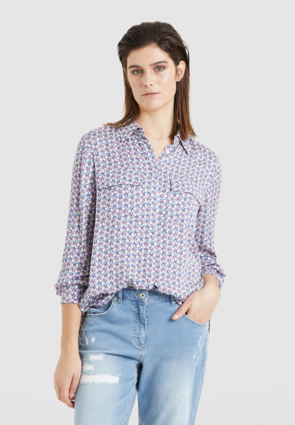 Shirt blouse wit minimal print