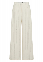 Pleated pants with striped pattern