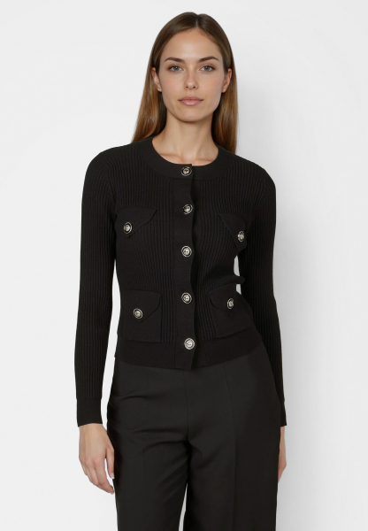 Cardigan with patch pockets