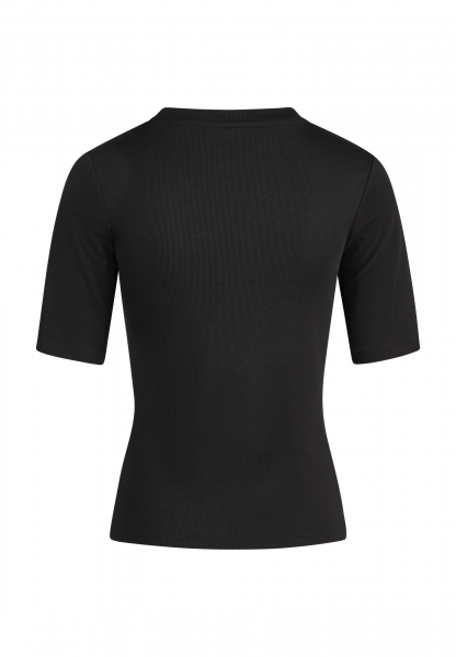 Ribbed shirt with decorative trim