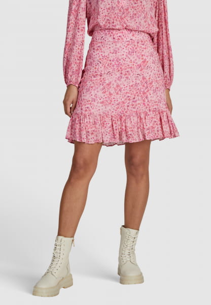 Skirt with mille fleur print